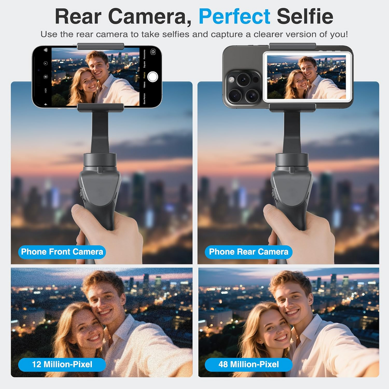 Strong Magnetic Selfie Screen Camera Manufacturer - 1800mAh Battery 4K HD 16:9 Display Real-time Mirroring for iPhone 17