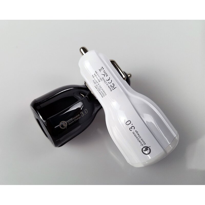 Car Charger for Mobile Phone Manufacturer - Dual USB QC 3.0 Fast Charging Adapter Mini