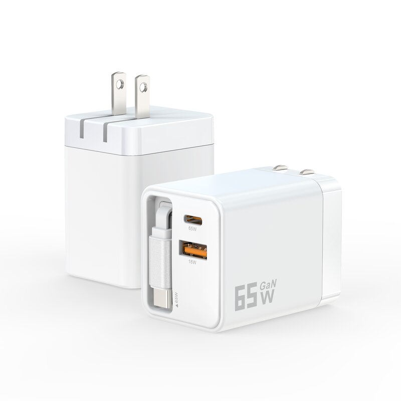65W GaN PD Charger Manufacturer - with Stretchable Cable Smarter Faster Portable Charging Solution