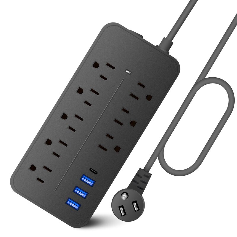 US 12-Port Power Strip Manufacturer - 2000W PD Function Portable Fast Charging Station 3USB+Type C Fireproof for Earphone Camera
