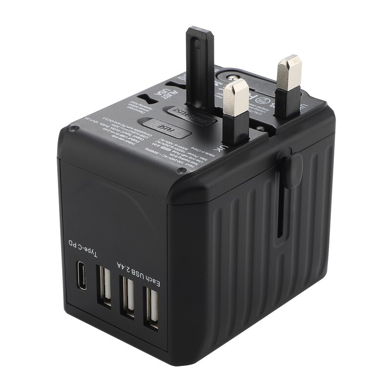 Smart Universal Travel Adapter Manufacturer - International Plug Adaptor Wall USB Type-C PD 2000W OTP OCP for USA EU UK AU