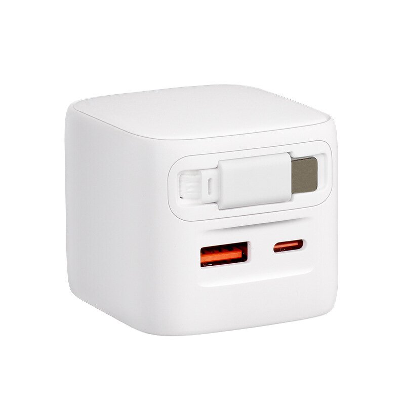 30W PD Wall Charger Manufacturer - USB C Port Fast Charging with Retractable Cable for iPhone 15 Max Pro Camera Smart Watch US