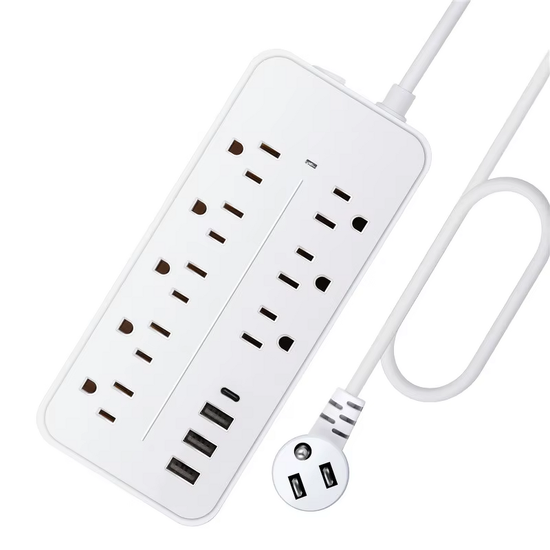 US 12-Port Power Strip Manufacturer - 2000W PD Function Portable Fast Charging Station 3USB+Type C Fireproof for Earphone Camera
