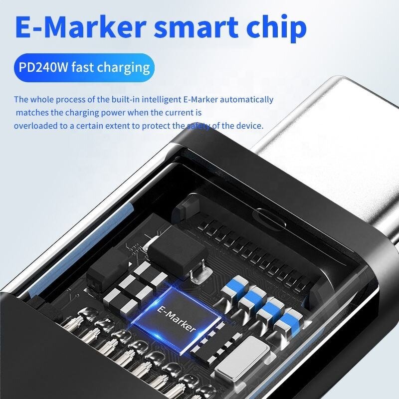 USB4 Magnetic Braided Cable Manufacturer - 40G 240W 5A Type-c Coaxial for Thunderbolt4 8K Video Full-function Double-headed