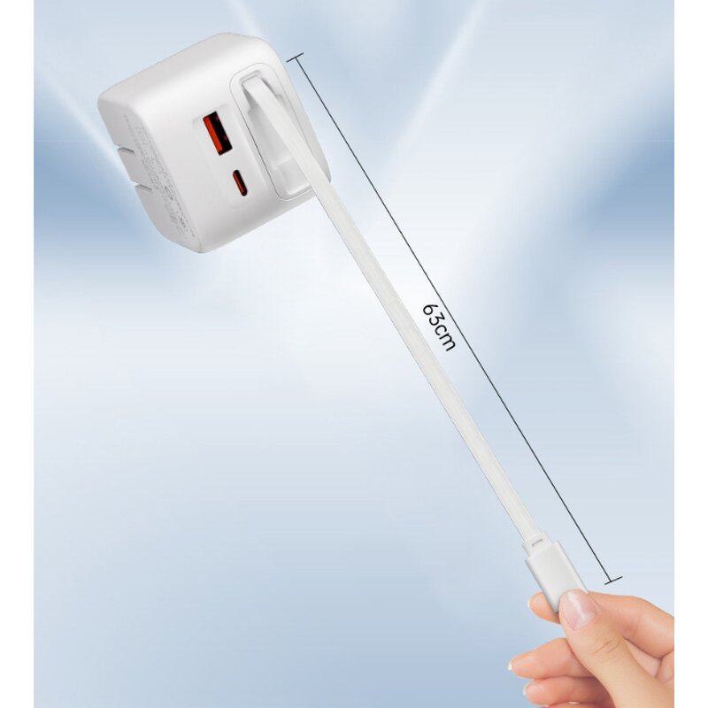 30W PD Wall Charger Manufacturer - USB C Port Fast Charging with Retractable Cable for iPhone 15 Max Pro Camera Smart Watch US