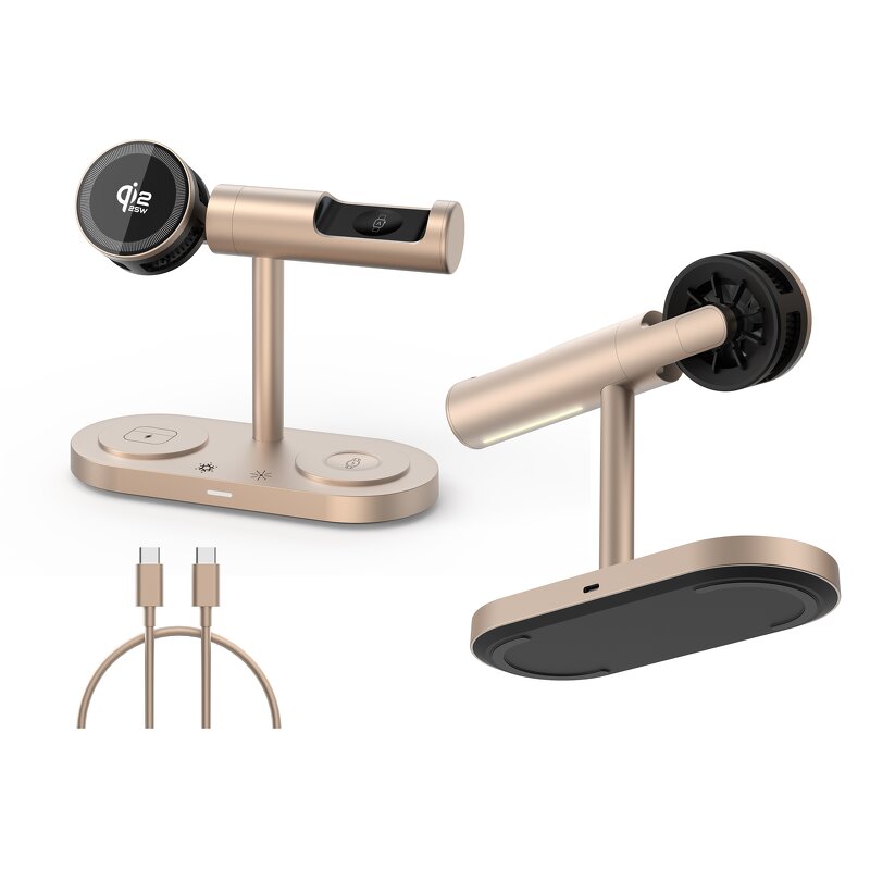 25W Qi22 Wireless Charging Stand Manufacturer - 5 in 1 with LED Light Cooling Fan for Apple Samsung Phone Watch New Fast