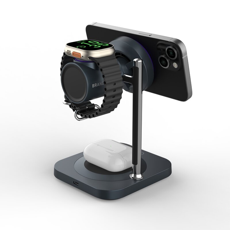 Qi22 25W Wireless Desktop Charger Manufacturer - 3 in 1 Wireless Charging Station for Phone