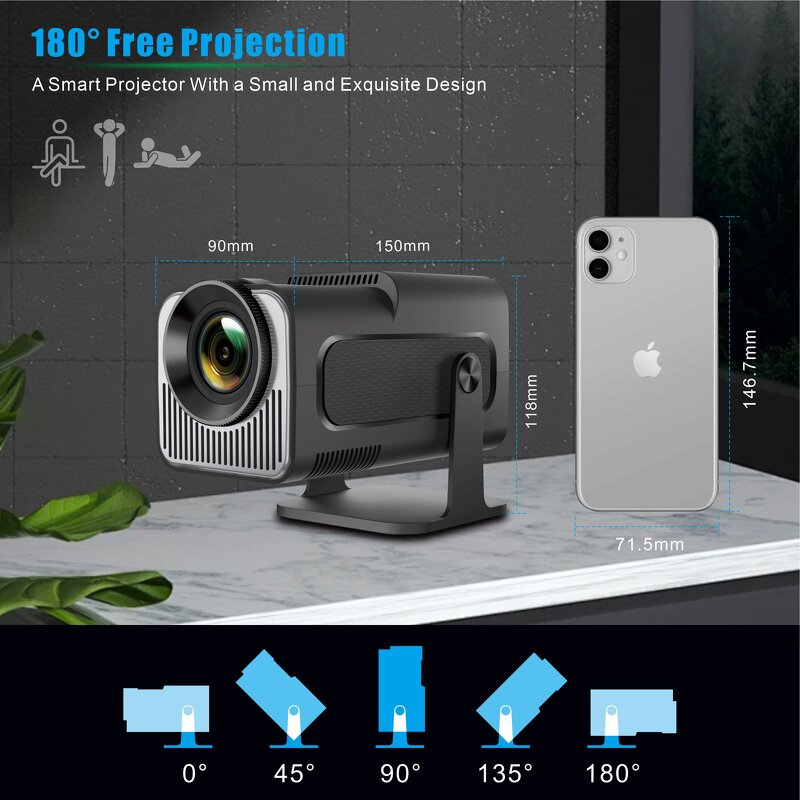 HY320 Mini Video LCD Projector Manufacturer - 1080p Home Theater Android 11 Smart Video Game Business Hot Sale