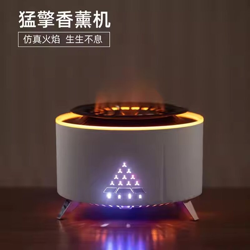 Creative Flame Diffuser Manufacturer - 2025 New White Noise Volcano Lava Humidifier Simulation Jellyfish Smoke Ring Speaker