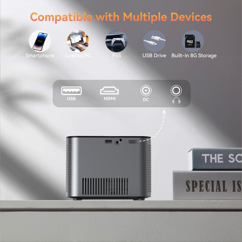 HY350 Smart Projector Manufacturer - Factory Price Android 11 4K 1920*1080P Portable LCD Projector with CE Rohs FCC Certificate