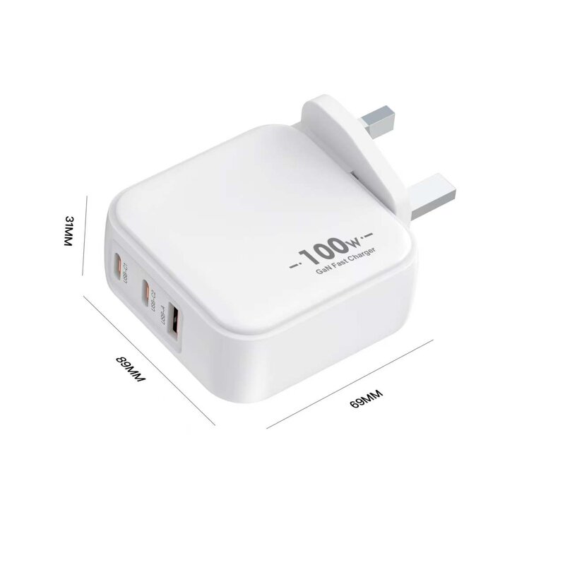 100W USB C Charger Manufacturer - 3-Port PD with PPS GaN Fast Charger for Laptop iPhone 16 Pro Max Galaxy S25