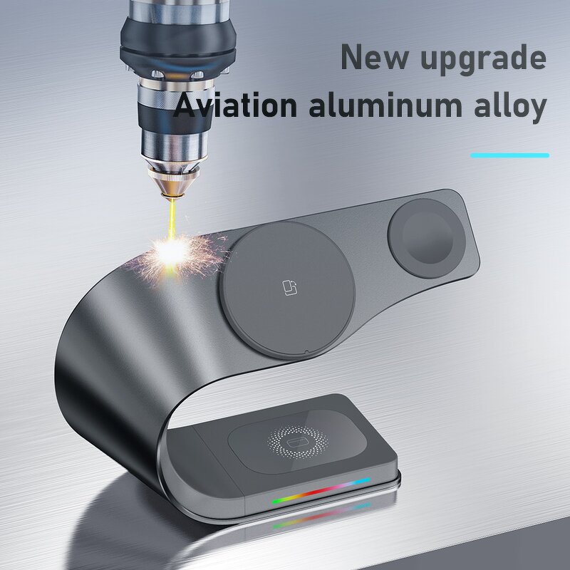 4 in 1 Wireless Charger Manufacturer - 2025 New Curved Design Multifunction for Smartphones Watch Earphone for Home Office