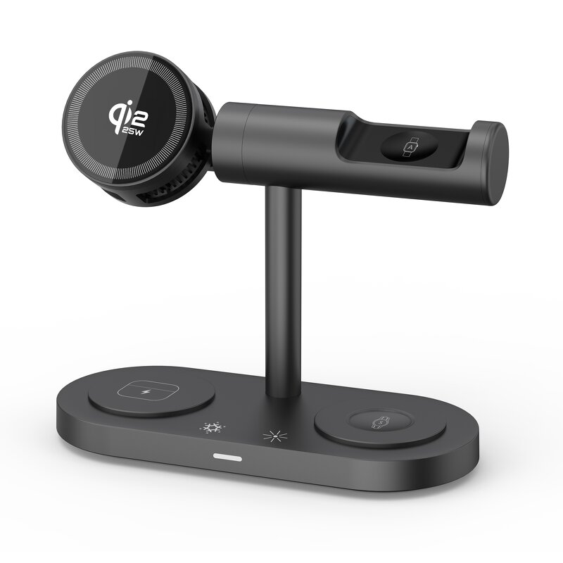 25W Qi22 Wireless Charging Stand Manufacturer - 5 in 1 with LED Light Cooling Fan for Apple Samsung Phone Watch New Fast