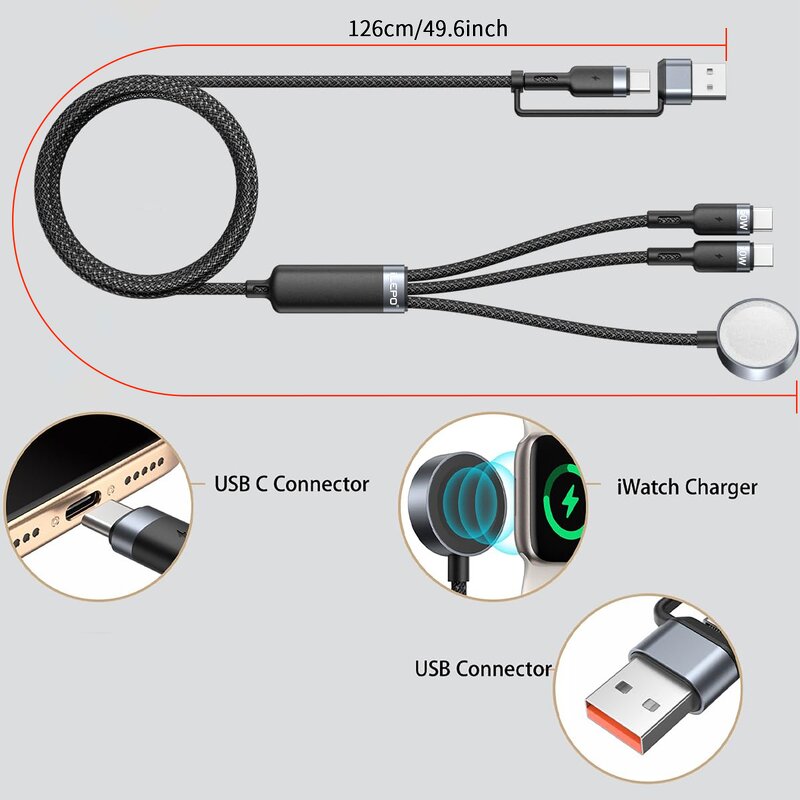 Type C 3 in 1 Charging Cable Manufacturer - Wireless Charger Watch Cable for IOS Flexible USB Data Transfer Wholesale