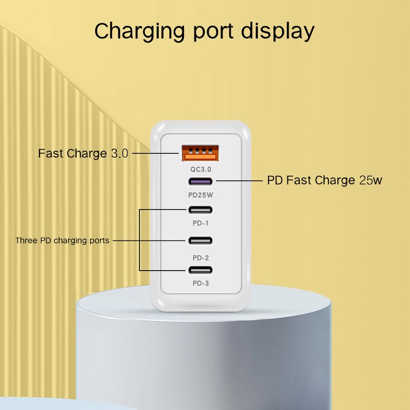 120W PD Fast Charging USB Charger Manufacturer - with EU US UK Plug QC USB Type C Wall Adapter for Earphones Travel