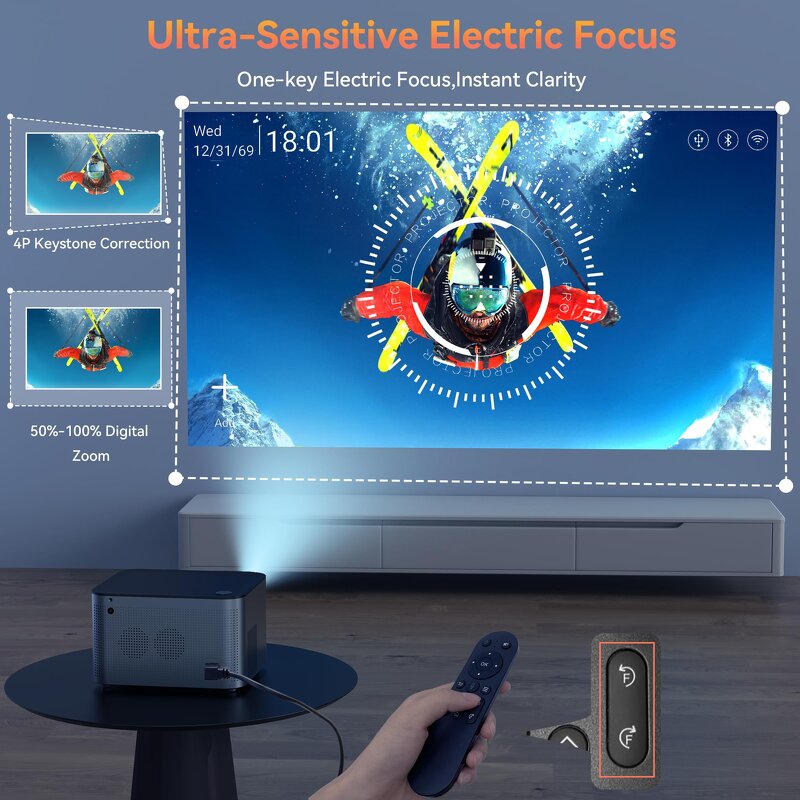 HY350 Smart Projector Manufacturer - Factory Price Android 11 4K 1920*1080P Portable LCD Projector with CE Rohs FCC Certificate