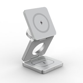 15W Qi Magnetic Wireless Phone Charger Manufacturer - OEM 3 in 1 Foldable Multi Phone Charging Station Portable Fast