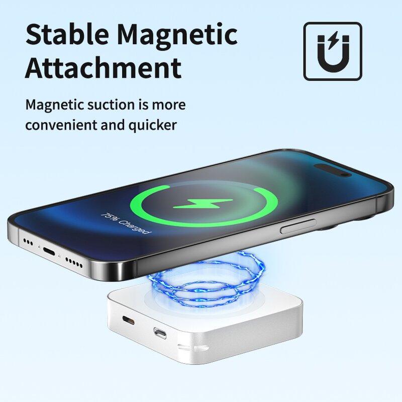 3 in 1 Metal Magnetic Wireless Power Bank Manufacturer - for iPhone Airpods Watch Mini Portable Fast Charging 5000mAh External Battery
