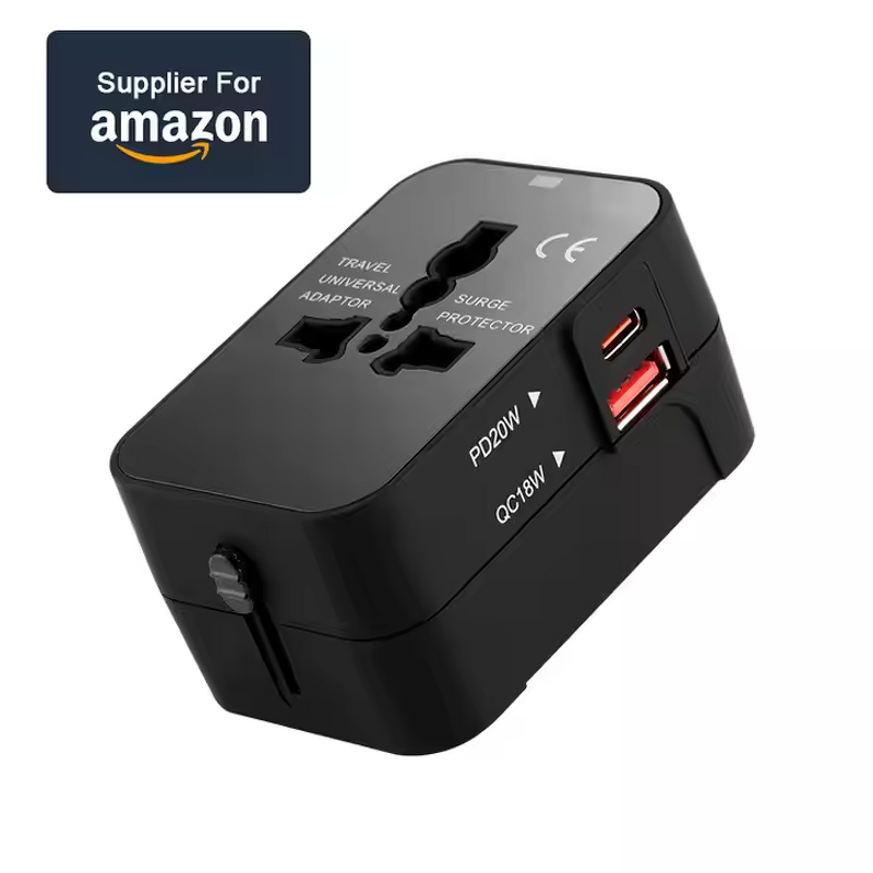 Universal Travel Adapter Manufacturer - One International Wall Charger AC Plug Adaptor 5.6A Smart Power QC2.0 OTP/OPV for US EU UK AUS