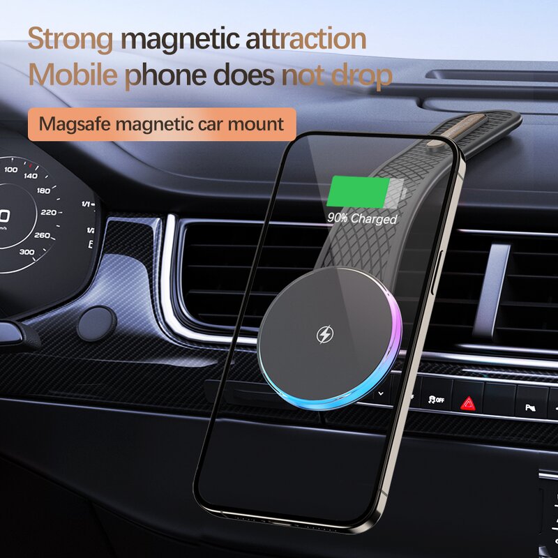 Qi2 15W LED Wireless Car Charger Manufacturer - for Car Mount Mobile Phone Holder Magnetic New