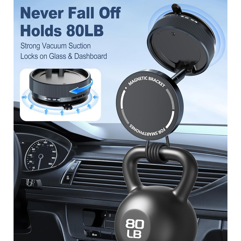 Suction Cup Phone Mount Manufacturer - 360° Adjustable Vacuum Magnetic Holder for Car Desk Compatible All Smartphones