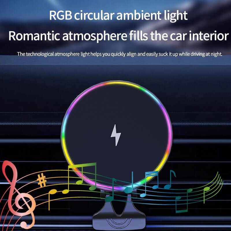 15W Compact Wireless Magnetic Car Charger Manufacturer - Rapid Charging LED Short Circuit Safe with QC2.0 QC3.0 Type-C Port