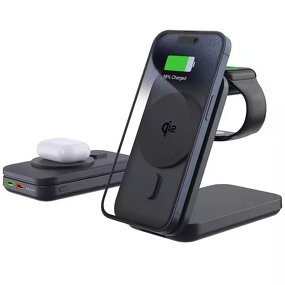 Portable 3 in 1 Qi2 Magnetic Wireless Charger Manufacturer - New Qi2 15W with 10000mAh Fast Charging Battery Stand Foldable