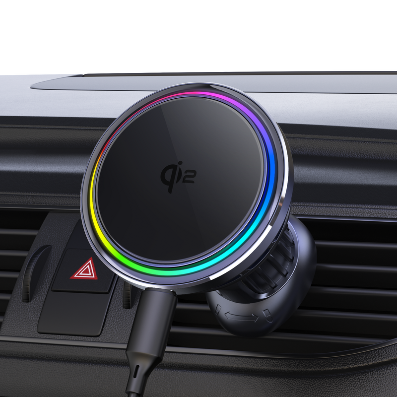 Qi2 Car Mount 15W Wireless Charger Manufacturer - Qi2 Magnetic Fast Charging Safe with Phone Holder