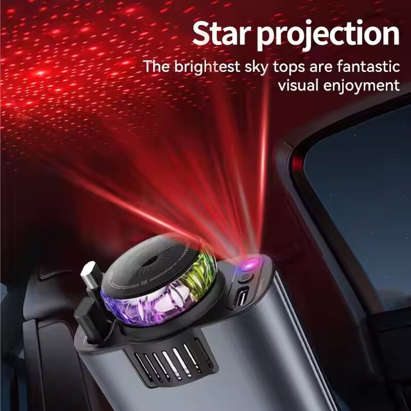 5 in 1 Car Charger Manufacturer - USB C PD Super Fast Charging with Aromatherapy Spray Starry Top Starlight Retractable
