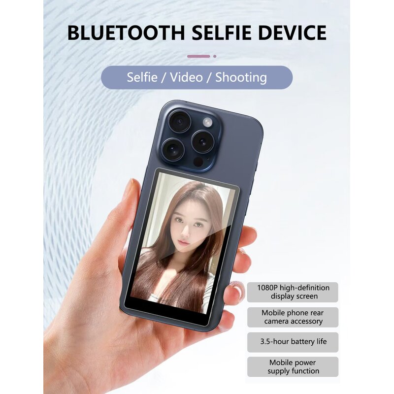 Wireless Vlog Monitor PVC Phone Selfie Screen Manufacturer - with Rear Camera for Live Streaming 16:9 Projection 2025 Upgraded Model