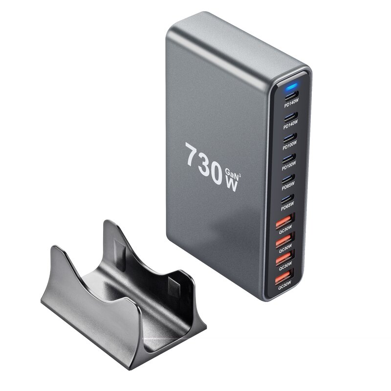 10-Port PD Desktop Charger Manufacturer - Fast GaN Multi-Phone Charging Station for iPhone Laptop Power Supply Adapter