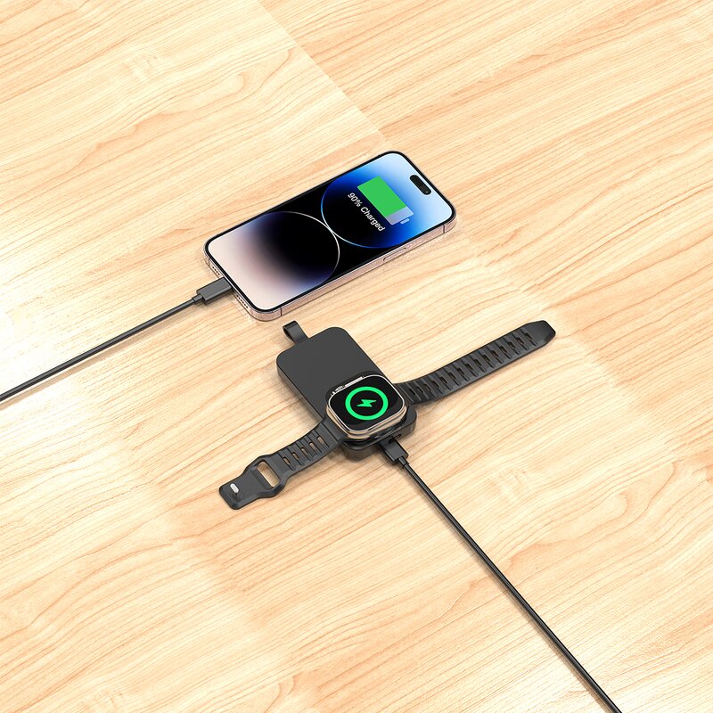 2 in 1 Wireless Power Bank Manufacturer - 2500mAh with 2.5W Smart Watch Charging Port Portable Key Chain Holder