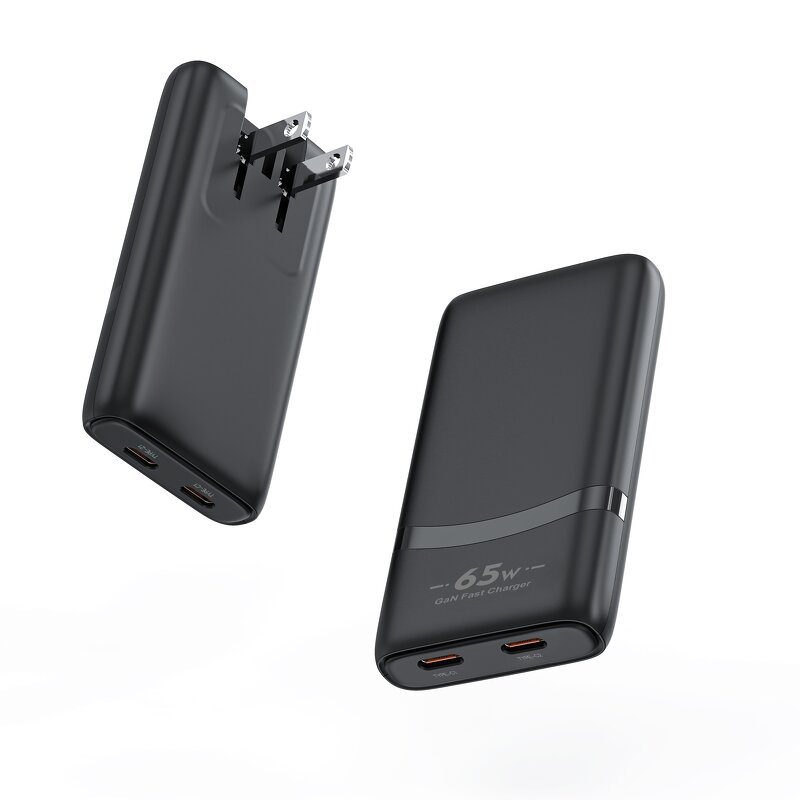 65W GaN USB C Power Adapter Manufacturer - Dual Type C PD 3.0 Fast Ultra-Thin Portable Charging for iPhone 15 EU US UK Plug