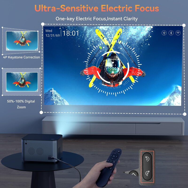 WiFi Android 11 4K Mini Projector Manufacturer - 1920*1080P 4 Core High Brightness HY350 Outdoor Home Theater Portable New Arrival