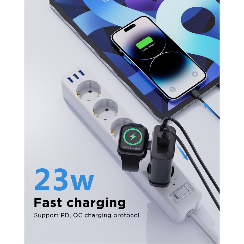 23W PD Wall Charger Manufacturer - Type C USB QC3.0 for iPhone Smart Watch Earphones Wholesale New Fast