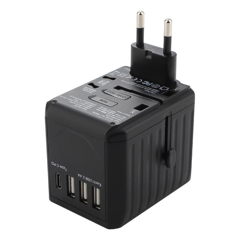 Smart Universal Travel Adapter Manufacturer - International Plug Adaptor Wall USB Type-C PD 2000W OTP OCP for USA EU UK AU