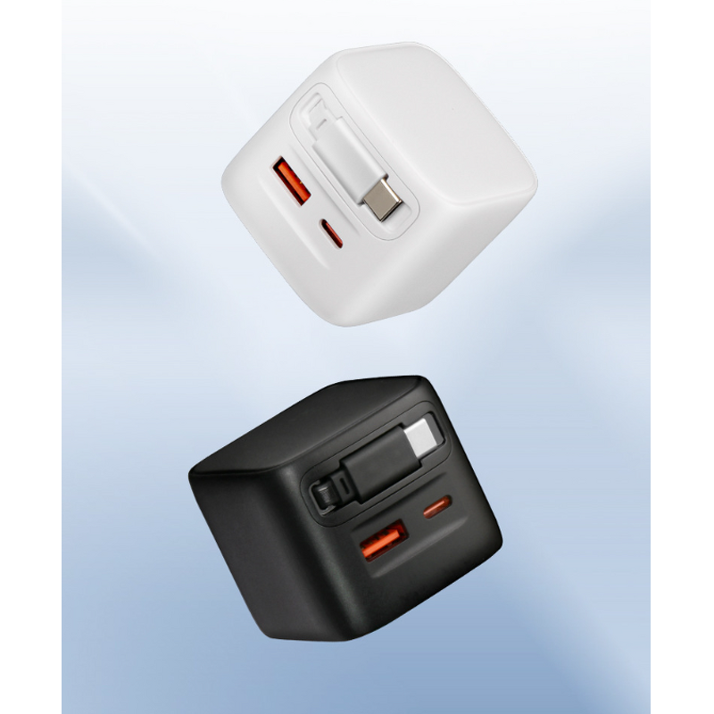 30W PD Wall Charger Manufacturer - USB C Port Fast Charging with Retractable Cable for iPhone 15 Max Pro Camera Smart Watch US