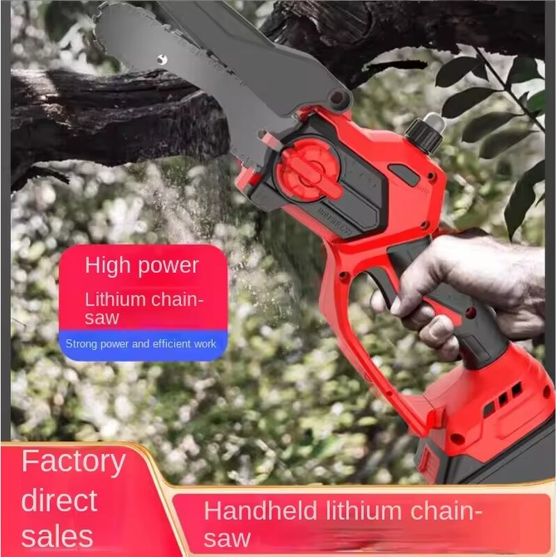 Lithium Battery Saw Manufacturer - Household Small Handheld Brushless Electric Chain Saw Rechargeable for Garden Orchard