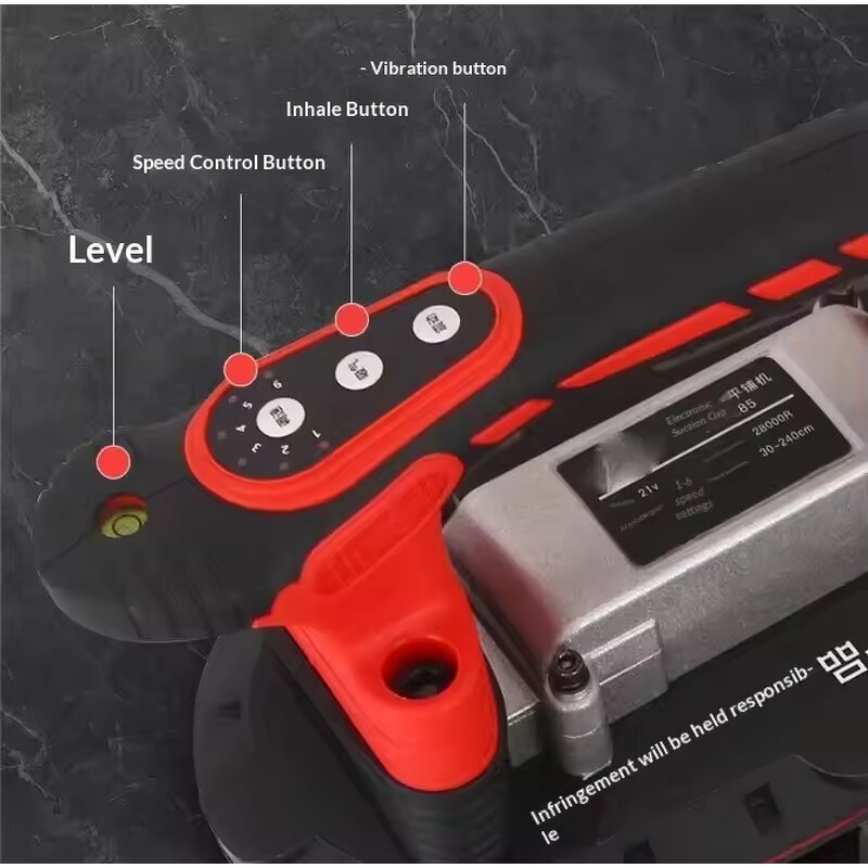 Electric Tile Paver Manufacturer - High-power Wall-sticking Wonder Tool with Large Suction Cup for Tile Paving Laying