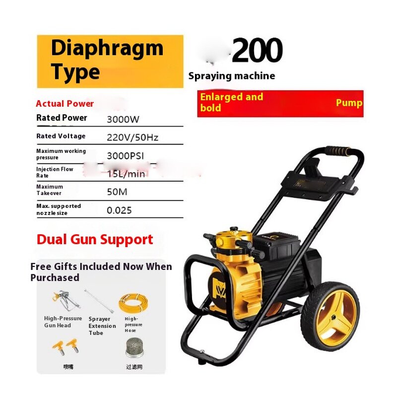 Airless Spray Gun Manufacturer - High Powered Electric New High-Pressure for Emulsion Latex Coating DIY Dual Guns