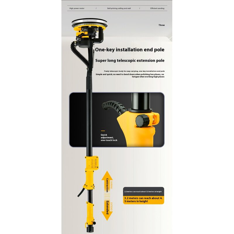 Wall Polishing Machine Manufacturer - Electric Industrial Grade Self-Priming Brushless Long Rod Double Lamp Belt