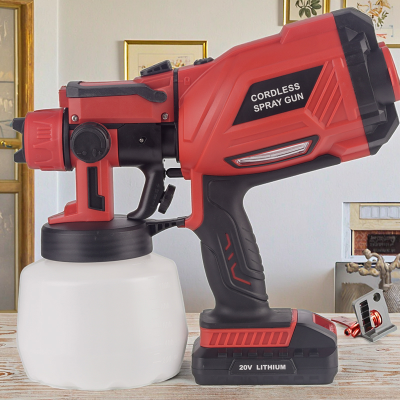 High-voltage Spray Gun Manufacturer - Lithium Battery Spray Paint Pot for Paint Coating Latex with Lamp