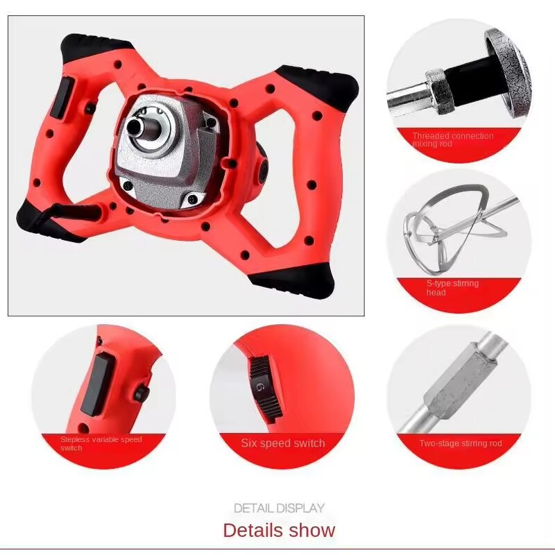 Electric Industrial Paint Mixer Manufacturer - Newest High-power for Paint Putty Powder Concrete Cement Self-massaging Meat