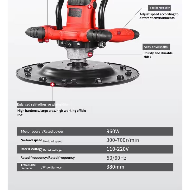 Troweling Machine Manufacturer - Extension Rod Electric High Efficiency Straight Handle for Concrete Polishing Road Wall