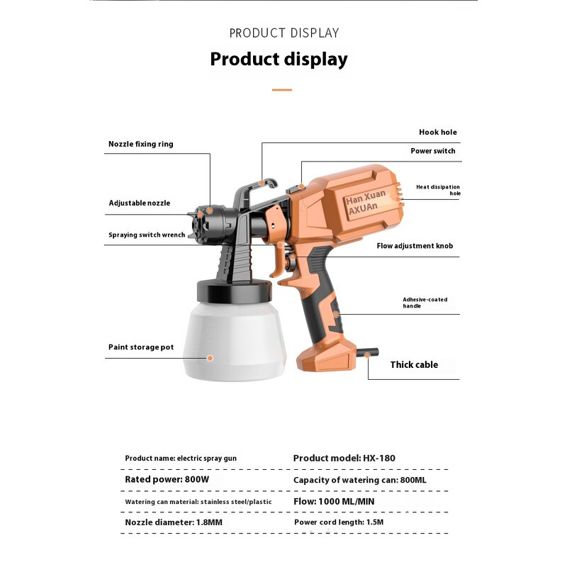 Electric Paint Spray Gun Manufacturer - Small Household DIY Power Machine for Industrial Latex Paint Battery Operated
