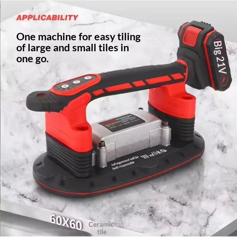 Electric Tile Paver Manufacturer - High-power Wall-sticking Wonder Tool with Large Suction Cup for Tile Paving Laying