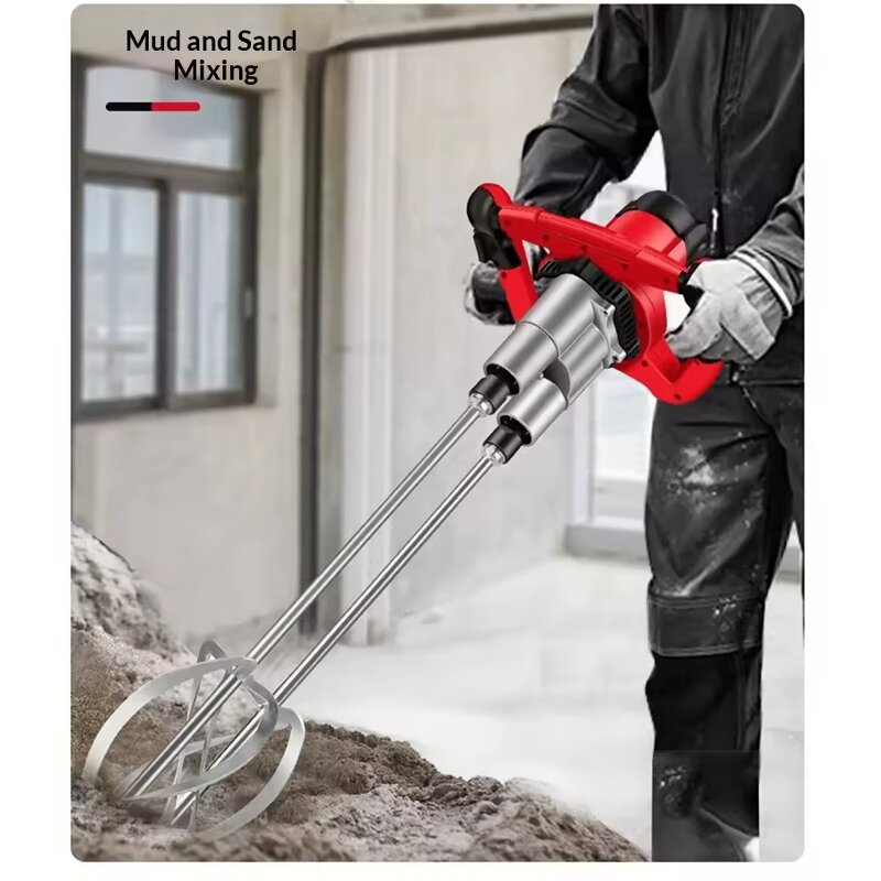 Electric Putty Powder Machine Manufacturer - Grade Mortar Double-bar Paint Mixer Multi-gear High-power Handheld Cement