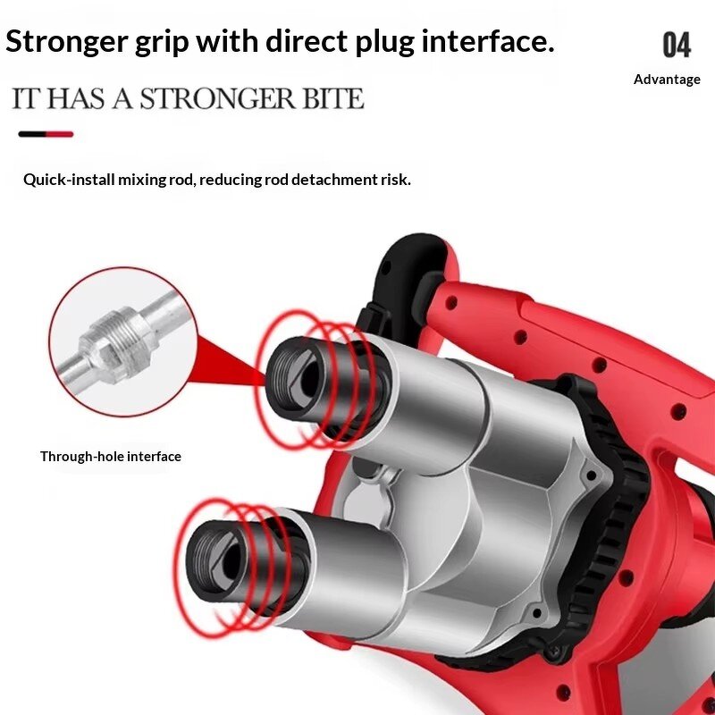 Electric Putty Powder Machine Manufacturer - Grade Mortar Double-bar Paint Mixer Multi-gear High-power Handheld Cement