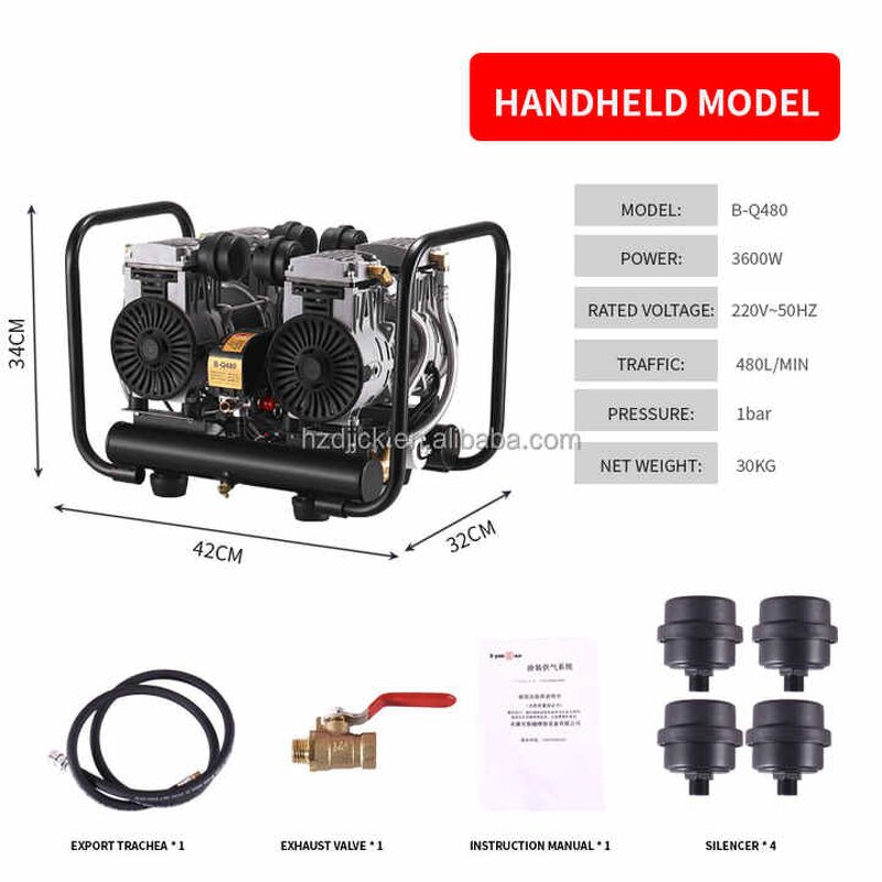 Air Compressor Pump Manufacturer - Small High-Pressure Silent Oil-Free for Real Stone Paint Spraying DIY Air Pump 220V