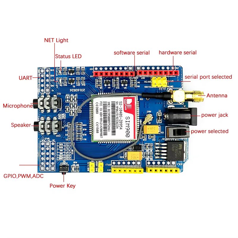 GSM GPRS Development Board Manufacturer - SIM900A 4-Frequency Super TC35i for STM32 Raspberry Pi Linux I2C SIM900 Module